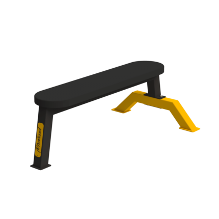 Black and yellow Affenhand Three-Leg Flat Bench